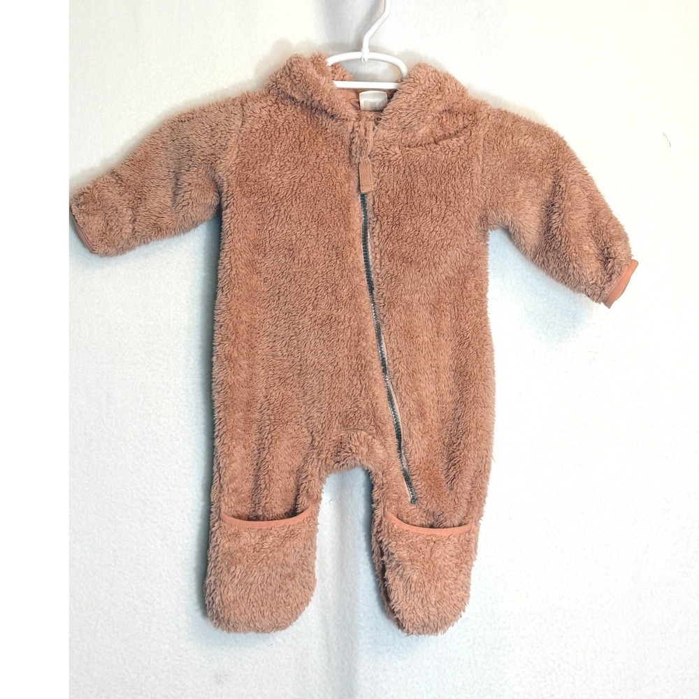 Hanna Andersson Baby Sherpa Fleece Bunting Hooded Snowsuit Pink 6-12 Months 70cm